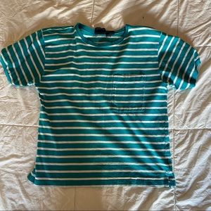 VINTAGE Liz Sport Teal Striped Tee